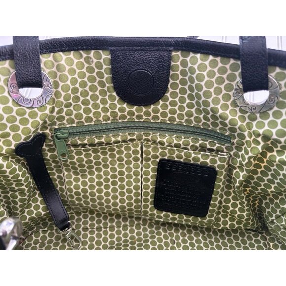 Brighton Coated Canvas Shoulder Bag Yellow & Blue Floral Blooms w/ Leather Trim - Picture 7 of 11